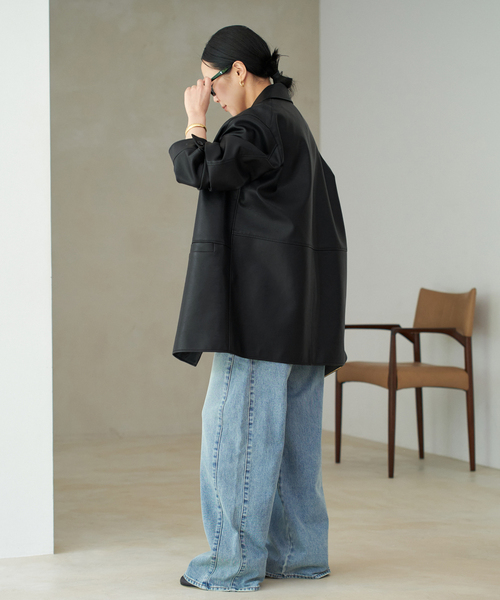 plage(プラージュ)の「Leather Like Car コート(その他アウター・レディース・ブラウン/ブラック・38/36)」の16枚目の写真