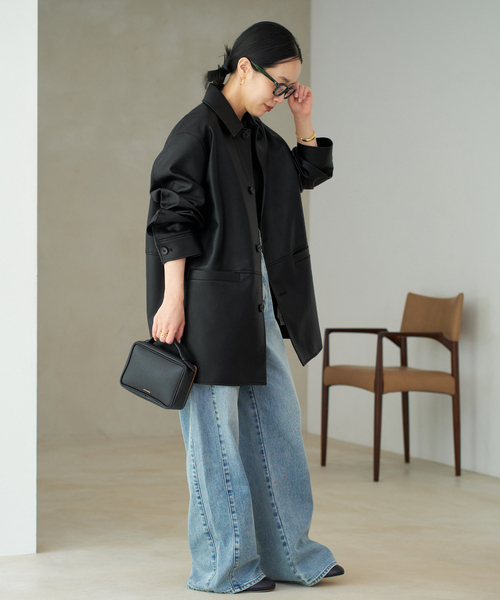 plage(プラージュ)の「Leather Like Car コート(その他アウター・レディース・ブラウン/ブラック・38/36)」の17枚目の写真