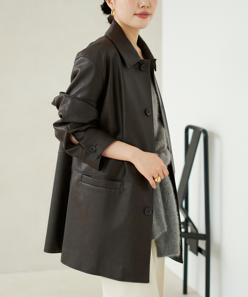 【Plage】　コート plage コート アウター Leather Like Car レディース : ZOZOTOWN