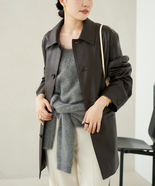 【タグあり　試着のみ】 プラージュ　レザーライクカーコート　38 plage｜Leather Like Car コート | Rakuten Fashion(楽天ファッション