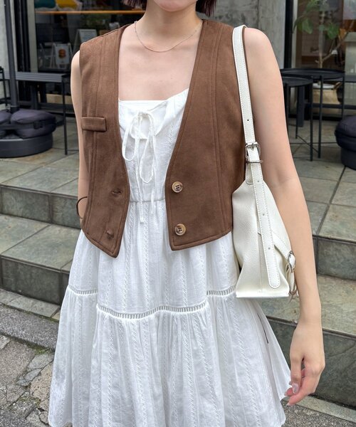 mline（エムライン）の「[mline]フェイクスエードベスト（ベスト・レディース・ベージュ/ブラウン・FREE）」の7枚目の写真