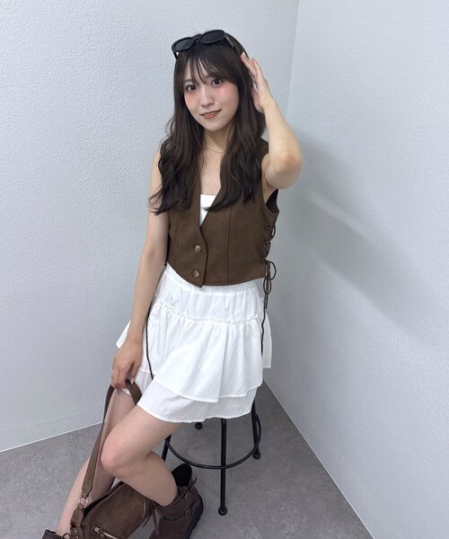 mline（エムライン）の「[mline]フェイクスエードベスト（ベスト・レディース・ベージュ/ブラウン・FREE）」の4枚目の写真