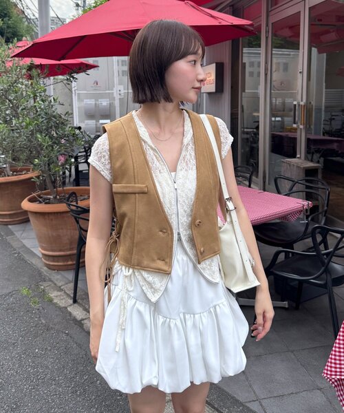 mline（エムライン）の「[mline]フェイクスエードベスト（ベスト・レディース・ベージュ/ブラウン・FREE）」の15枚目の写真