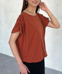 肩ギャザーバルーンカットソー