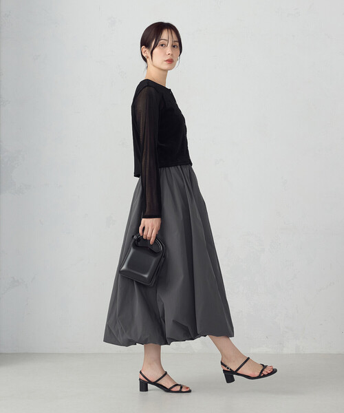 COMME CA ISM(コムサイズム)の「シアーベロア カーディガン(カーディガン/ボレロ・レディース・ブラック/チャコール・MEDIUM/LARGE)」の8枚目の写真