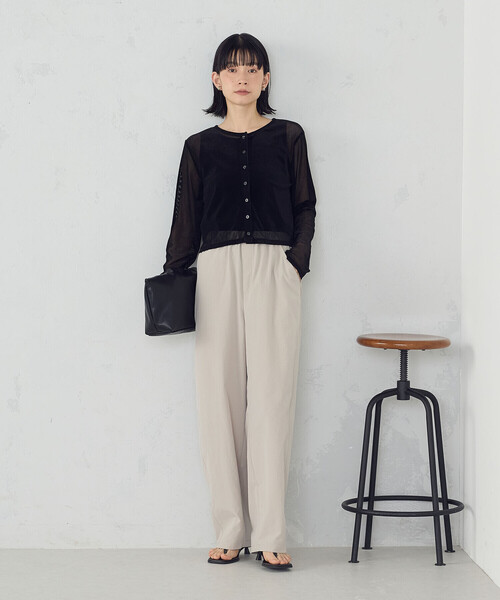 COMME CA ISM(コムサイズム)の「シアーベロア カーディガン(カーディガン/ボレロ・レディース・ブラック/チャコール・MEDIUM/LARGE)」の9枚目の写真