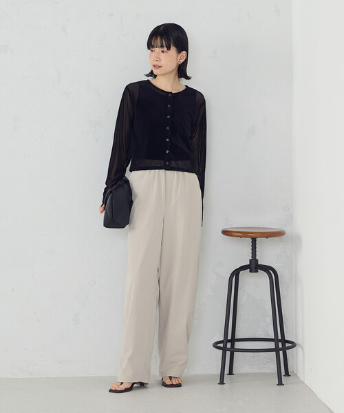 COMME CA ISM(コムサイズム)の「シアーベロア カーディガン(カーディガン/ボレロ・レディース・ブラック/チャコール・MEDIUM/LARGE)」の10枚目の写真