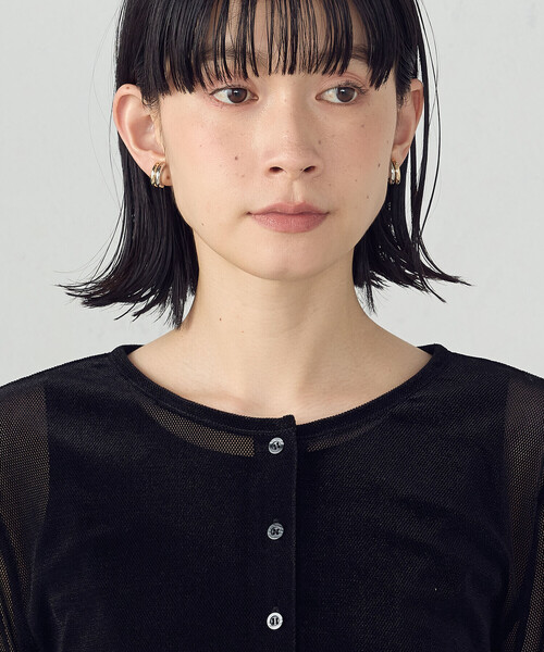 COMME CA ISM(コムサイズム)の「シアーベロア カーディガン(カーディガン/ボレロ・レディース・ブラック/チャコール・MEDIUM/LARGE)」の18枚目の写真