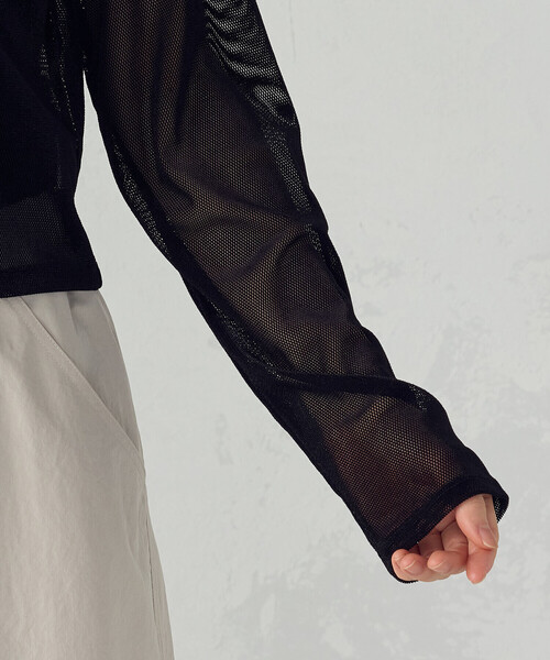 COMME CA ISM(コムサイズム)の「シアーベロア カーディガン(カーディガン/ボレロ・レディース・ブラック/チャコール・MEDIUM/LARGE)」の19枚目の写真