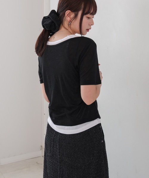 Bab（バブ）の「タンクセットヘンリーネックトップス（Tシャツ/カットソー・レディース・ブラウン/ライトブルー/ブラック/チャコールグレー・M）」の11枚目の写真