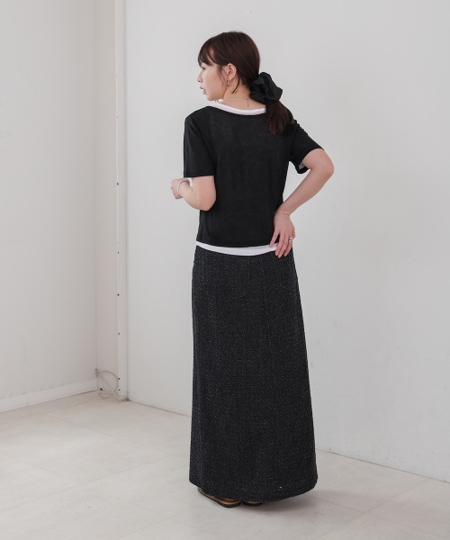 Bab（バブ）の「タンクセットヘンリーネックトップス（Tシャツ/カットソー・レディース・ブラウン/ライトブルー/ブラック/チャコールグレー・M）」の12枚目の写真