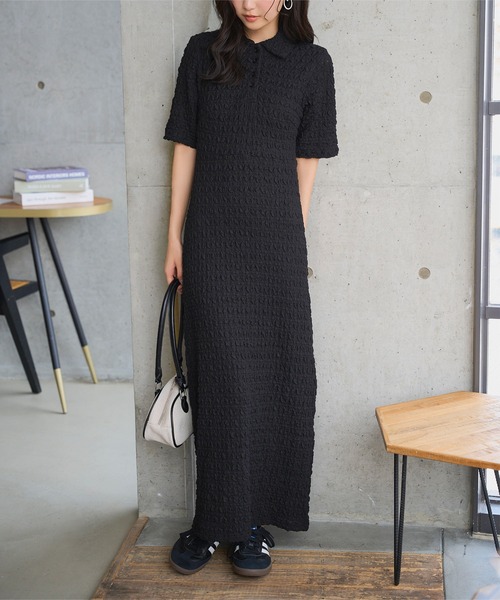 KOBE LETTUCE(コウベレタス)の「ポロワンピース(ワンピース・レディース・ブラック/オフホワイト・M)」の15枚目の写真