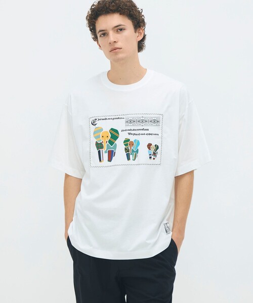 caban(キャバン)の「CABaN スビンコットン MIX PATTERNED ELEPHANT Tシャツ(Tシャツ/カットソー・メンズ・ホワイト系その他・S/M/L)」の2枚目の写真