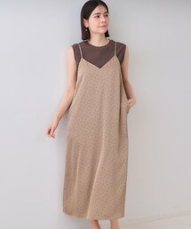 OPAQUE.CLIP | ランダムドット サテンキャミワンピース【洗濯機洗い可】(ワンピース)
