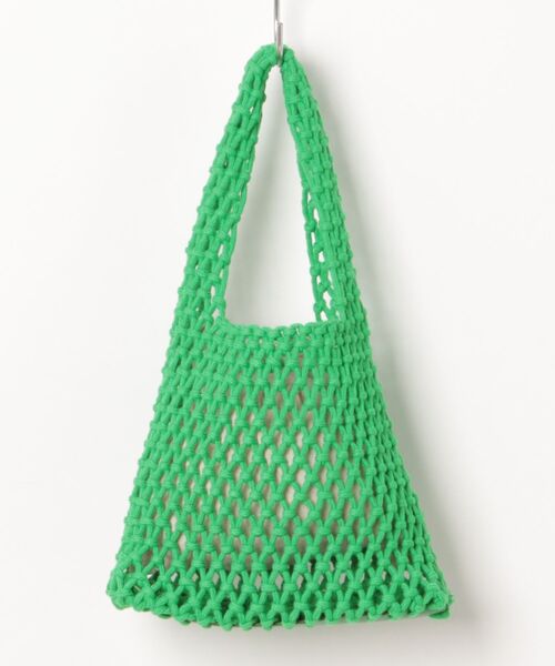 EARTH MADE（アースメイド）の「MACRAME MINI TOTE（トートバッグ・レディース・ブルー/ブラック/グリーン/ベージュ/ホワイト/イエロー・FREE）」の4枚目の写真