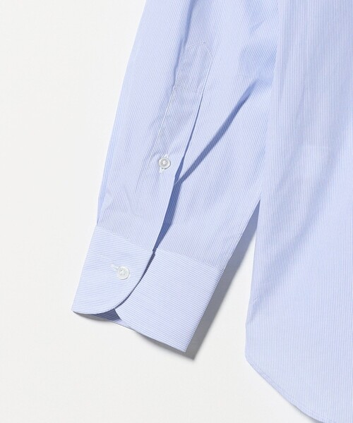 UNITED ARROWS(ユナイテッドアローズ)の「ALBINI ピンストライプ ラウンド レギュラーカラーシャツ(ビジネスシャツ・メンズ・ライトブルー・38cm/39cm/40cm/41cm)」の5枚目の写真