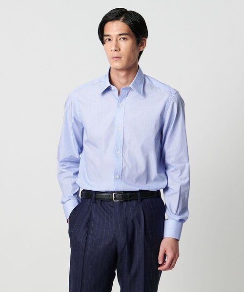 UNITED ARROWS(ユナイテッドアローズ)の「ALBINI ピンストライプ ラウンド レギュラーカラーシャツ(ビジネスシャツ・メンズ・ライトブルー・38cm/39cm/40cm/41cm)」の10枚目の写真
