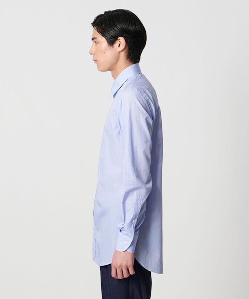 UNITED ARROWS(ユナイテッドアローズ)の「ALBINI ピンストライプ ラウンド レギュラーカラーシャツ(ビジネスシャツ・メンズ・ライトブルー・38cm/39cm/40cm/41cm)」の14枚目の写真