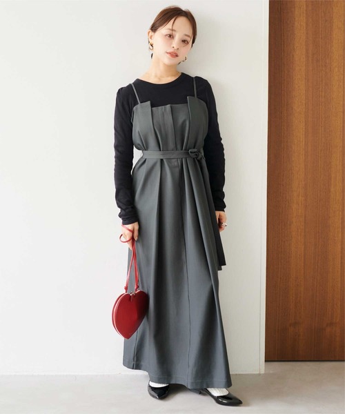 セール】タックデザインキャミソールワンピース（ワンピース