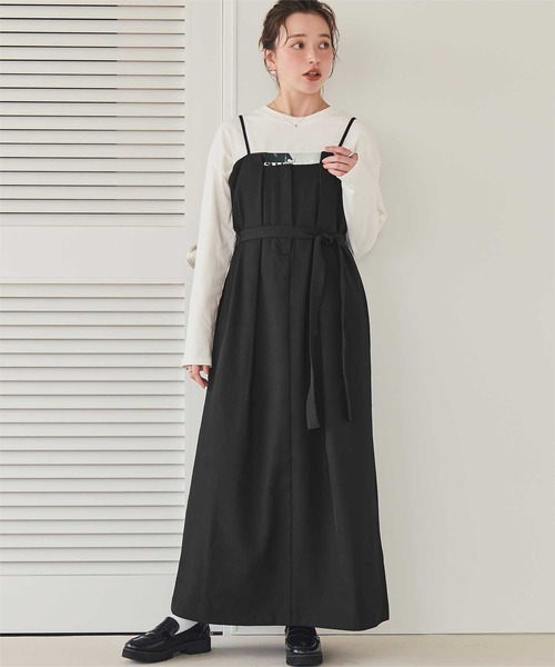 titivate(ティティベイト)の「タックデザインキャミソールワンピース(ワンピース・レディース・ブラック/チャコール/ベージュ・L/M/S/SP)」の15枚目の写真