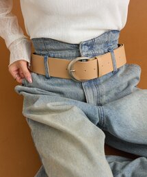 mystic | ラウンドバックルワイドベルト(ベルト)