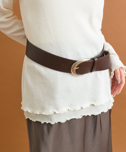 mystic（ミスティック）の「ラウンドバックルワイドベルト（ベルト・レディース・ブラウン/ベージュ・ONE SIZE）」の11枚目の写真