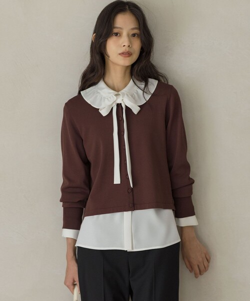 組曲（クミキョク）の「ボウタイ付きフリルカラー ブラウス（シャツ/ブラウス・レディース・アイボリー系・2/3）」の5枚目の写真