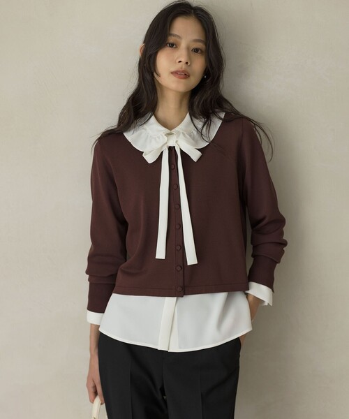 組曲（クミキョク）の「ボウタイ付きフリルカラー ブラウス（シャツ/ブラウス・レディース・アイボリー系・2/3）」の6枚目の写真