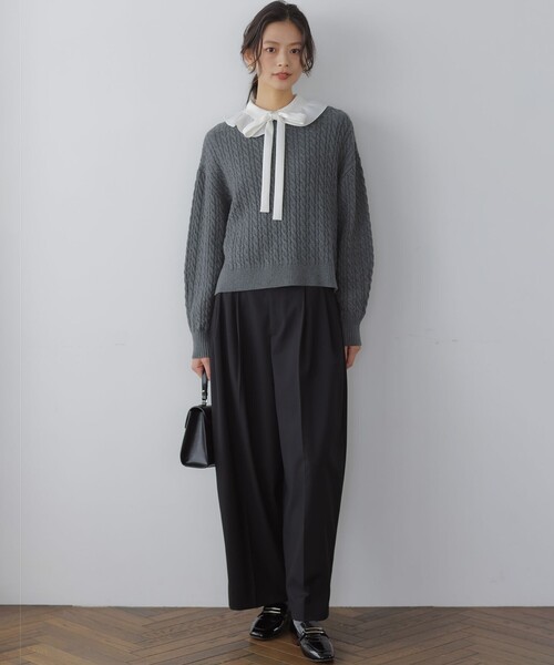 組曲（クミキョク）の「ボウタイ付きフリルカラー ブラウス（シャツ/ブラウス・レディース・アイボリー系・2/3）」の11枚目の写真