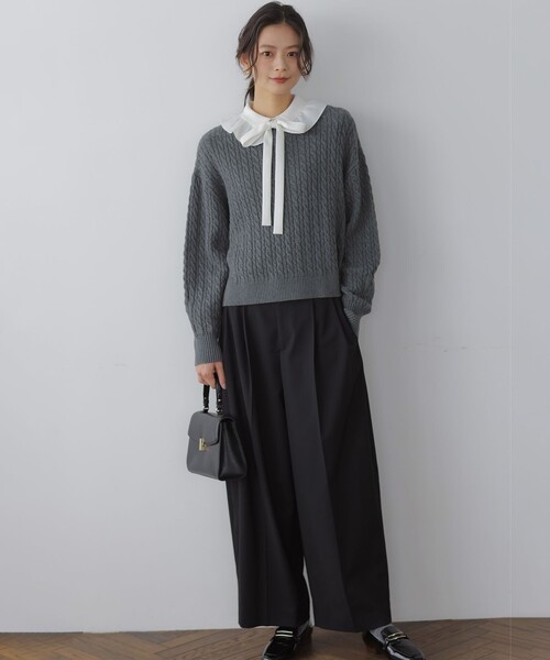 組曲（クミキョク）の「ボウタイ付きフリルカラー ブラウス（シャツ/ブラウス・レディース・アイボリー系・2/3）」の12枚目の写真