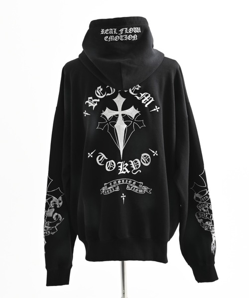 REFLEM/レフレム』クロス刺繍ZIPフーディー/ジップアップパーカー