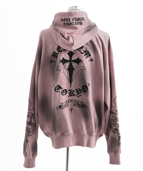 REFLEM/レフレム』クロス刺繍ZIPフーディー/ジップアップパーカー