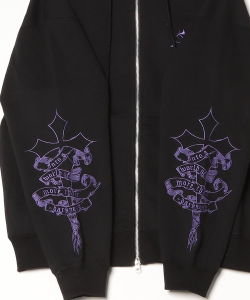 REFLEM/レフレム』クロス刺繍ZIPパーカー/ジップアップパーカー