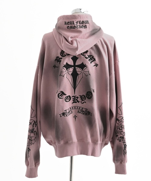 REFLEM/レフレム』クロス刺繍ZIPフーディー/ジップアップパーカー