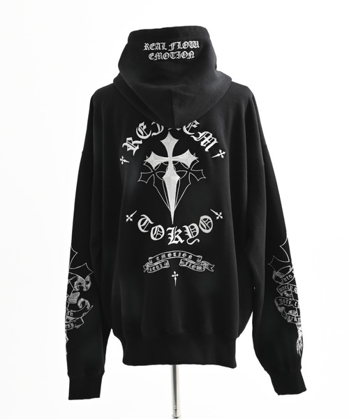 REFLEM/レフレム』クロス刺繍ZIPフーディー/ジップアップパーカー