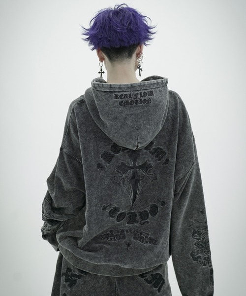 REFLEM/レフレム』クロス刺繍ZIPフーディー/ジップアップパーカー