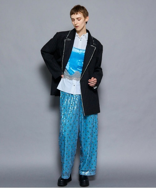 MAISON SPECIAL（メゾンスペシャル）の「Hem Lace Velvet Tank Top/ヘムレースベロアタンクトップ■セットアップ対応■（タンクトップ・レディース・ブラウン/ブラック/ブルー・FREE）」の7枚目の写真