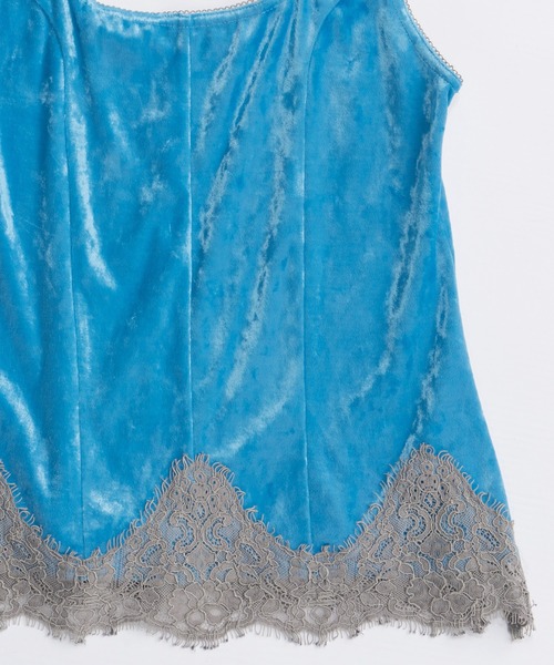 MAISON SPECIAL（メゾンスペシャル）の「Hem Lace Velvet Tank Top/ヘムレースベロアタンクトップ■セットアップ対応■（タンクトップ・レディース・ブラウン/ブラック/ブルー・FREE）」の20枚目の写真