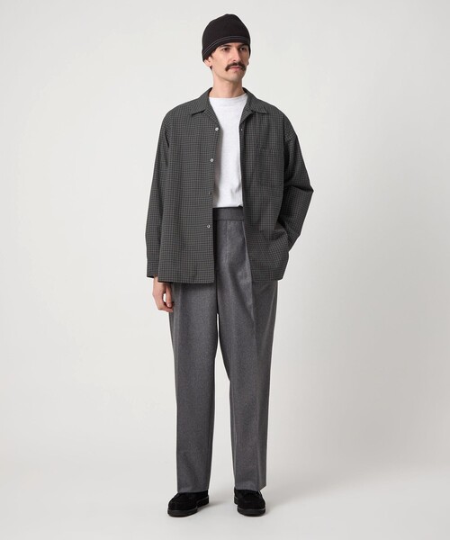 Steven Alan＞ 60 シック チェック オープンカラー シャツ