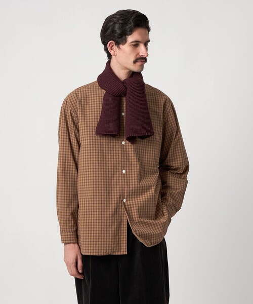 Steven Alan＞ 60 シック チェック オープンカラー シャツ