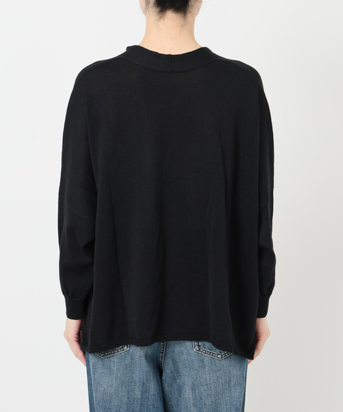 Spick & Span（スピックアンドスパン）の「コットンオーバーサイズカーディガン（カーディガン/ボレロ・レディース・ブラック/ブラウン・FREE）」の18枚目の写真