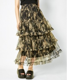 GORGE | 《ふんわりチュール×ティアード》レディース ロングスカート 軽やかシルエット 春夏秋(スカート)