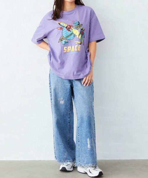 Fluffy BROTHERS(フラッフィーブラザーズ)の「プリントTシャツ(大人サイズ)(Tシャツ/カットソー・メンズ・ベージュ/ネイビー/パープル/ブラック・M/L/XL)」の15枚目の写真
