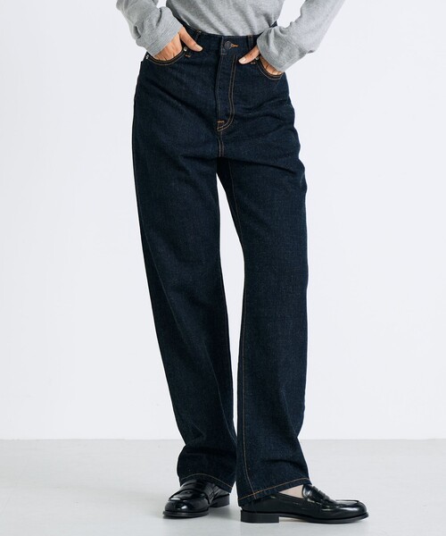 EDITION（エディション）の「ワンウオッシュエッセンシャルデニム ストレートパンツ（デニムパンツ・レディース・ネイビー・38/36/34）」の3枚目の写真