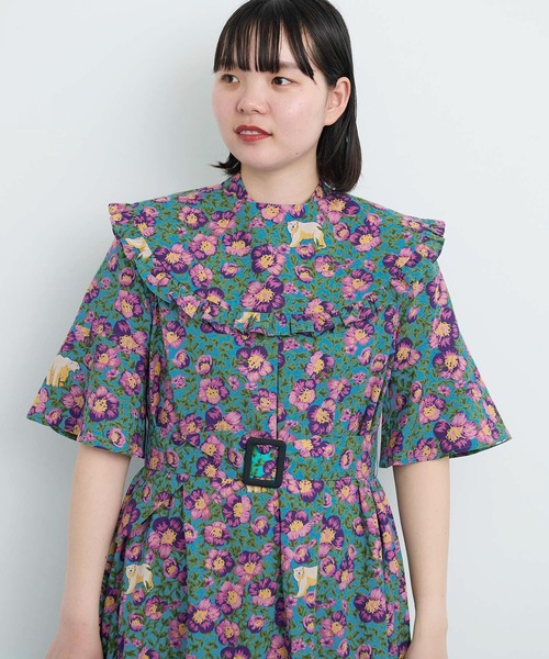 I am I in fact...（アイアムアイインファクト）の「●Arctic Flower フリルスカーフ（付け襟・レディース・グリーン/チャコールグレー・FREE）」の13枚目の写真