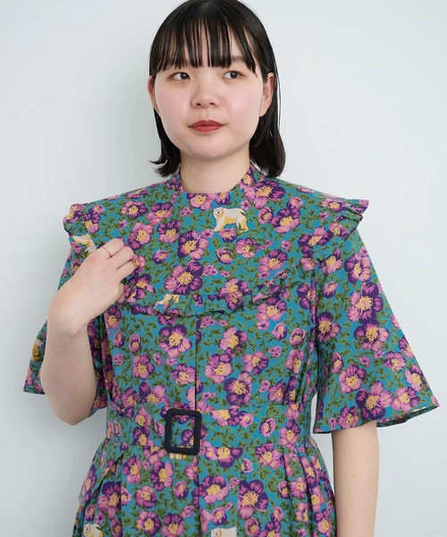 I am I in fact...（アイアムアイインファクト）の「●Arctic Flower フリルスカーフ（付け襟・レディース・グリーン/チャコールグレー・FREE）」の18枚目の写真