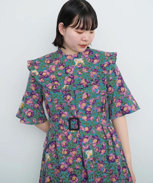 I am I in fact...（アイアムアイインファクト）の「●Arctic Flower フリルスカーフ（付け襟・レディース・グリーン/チャコールグレー・FREE）」の19枚目の写真