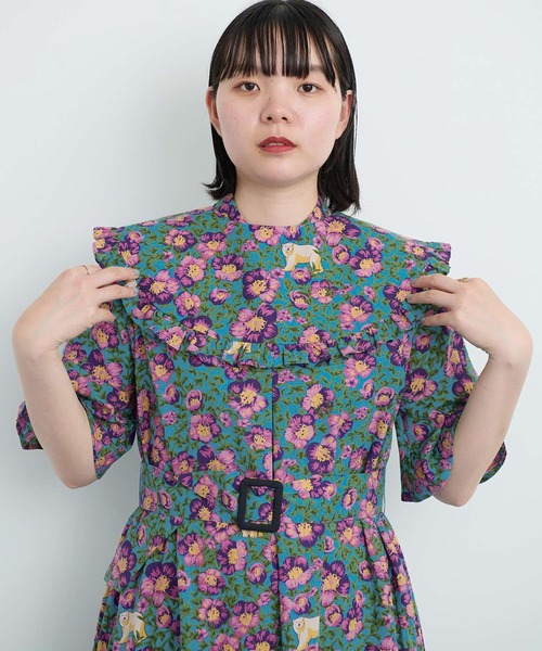 I am I in fact...（アイアムアイインファクト）の「●Arctic Flower フリルスカーフ（付け襟・レディース・グリーン/チャコールグレー・FREE）」の14枚目の写真