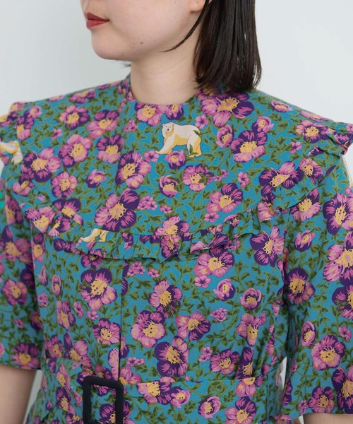 I am I in fact...（アイアムアイインファクト）の「●Arctic Flower フリルスカーフ（付け襟・レディース・グリーン/チャコールグレー・FREE）」の20枚目の写真