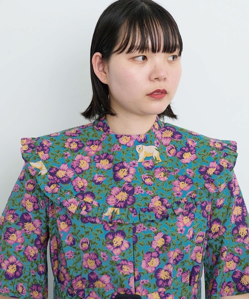 I am I in fact...（アイアムアイインファクト）の「●Arctic Flower フリルスカーフ（付け襟・レディース・グリーン/チャコールグレー・FREE）」の12枚目の写真